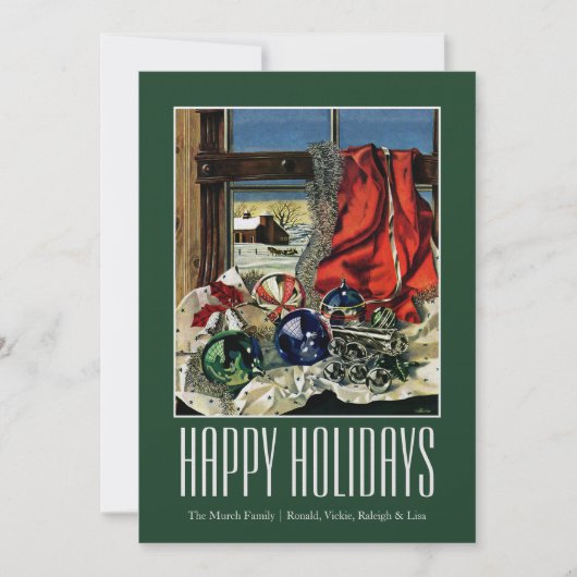 Cartes Pour Fêtes Annuelles Ornements de Noël (Devant)