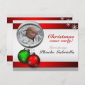 Cartes Pour Fêtes Annuelles Ornements de Noël Annonces de naissance (Devant / Derrière)
