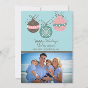 Cartes Pour Fêtes Annuelles Ornements de Noël Appartement de vacances bleu car
