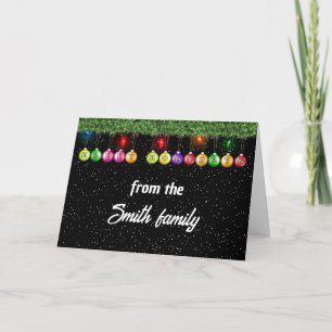 Cartes Pour Fêtes Annuelles Ornements de Noël avec lumières et flocons de neig