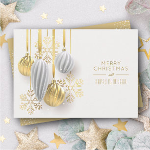 Cartes Pour Fêtes Annuelles Ornements de Noël Or Argent