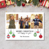 Cartes Pour Fêtes Annuelles Ornements de Noël rétro