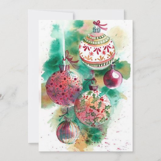 Cartes Pour Fêtes Annuelles Ornements de Noël rétro (Devant)