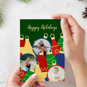 Cartes Pour Fêtes Annuelles Ornements de Noël rétro Photo