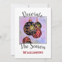 Ornements de Noël rouge et vert avec photo