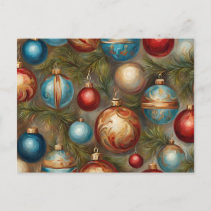 Cartes Pour Fêtes Annuelles Ornements de Noël victoriens sur sapin de Noël
