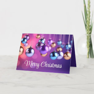 Cartes Pour Fêtes Annuelles Ornements de Noël violets