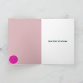 Cartes Pour Fêtes Annuelles Ornements de Pickleball personnalisés Magenta Mint (Intérieur)