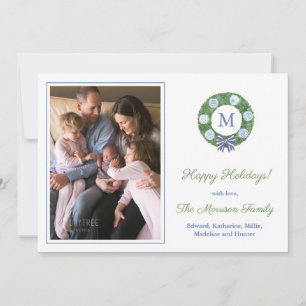 Cartes Pour Fêtes Annuelles Ornements de pot de gingembre bleu blanc vert inte