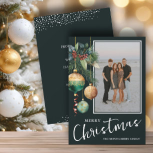 Cartes Pour Fêtes Annuelles Ornements de sapin de Noël chic Photo