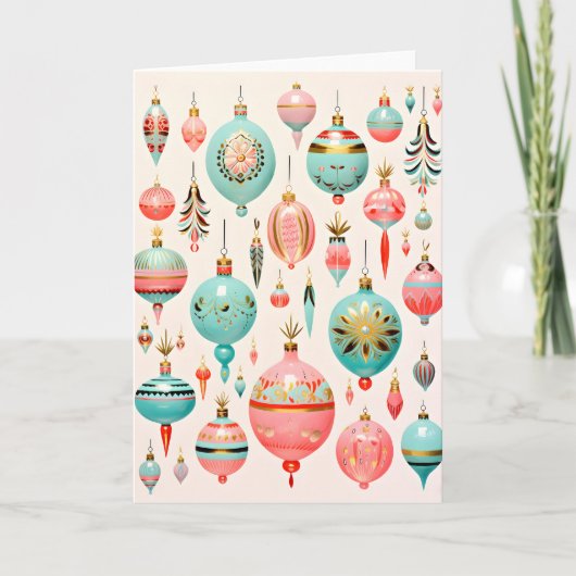 Cartes Pour Fêtes Annuelles Ornements de verre anciens pour les fêtes (Devant)