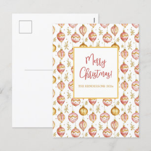 Cartes Pour Fêtes Annuelles Ornements d'or rose Noël vintage