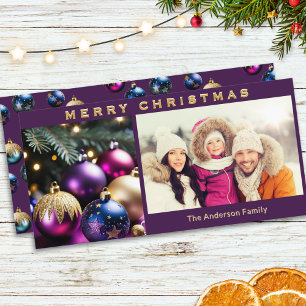 Cartes Pour Fêtes Annuelles Ornements élégants en breloque Famille Photo Noël