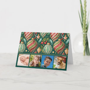 Cartes Pour Fêtes Annuelles Ornements festifs Quatre photos