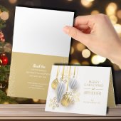 Cartes Pour Fêtes Annuelles Ornements or Merci d'affaires Noël