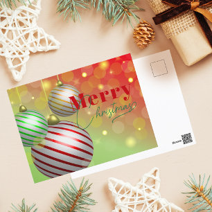 Cartes Pour Fêtes Annuelles Ornements Rayés Traditionnels Joyeux Noël