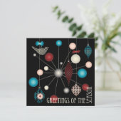 Cartes Pour Fêtes Annuelles Ornements rétro de Noël (Debout devant)