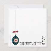 Cartes Pour Fêtes Annuelles Ornements rétro de Noël (Dos)