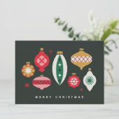 Cartes Pour Fêtes Annuelles Ornements rétro - Joyeux Noël (Debout devant)