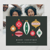 Cartes Pour Fêtes Annuelles Ornements rétro - Joyeux Noël (Devant / Derrière)