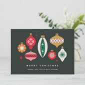 Cartes Pour Fêtes Annuelles Ornements rétro - Joyeux Noël (Debout devant)