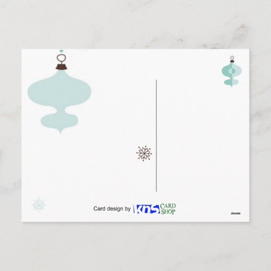 Cartes Pour Fêtes Annuelles Ornements rétro, Joyeux Noël (Dos)