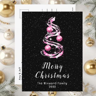 Cartes Pour Fêtes Annuelles Ornements Rose et Noir Joyeux Noël