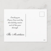 Cartes Pour Fêtes Annuelles Ornements, Script Argent & Photo encadrée - Vert (Dos)