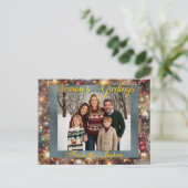 Cartes Pour Fêtes Annuelles Ornements, Script or & Photo encadrée - Argent (Debout devant)