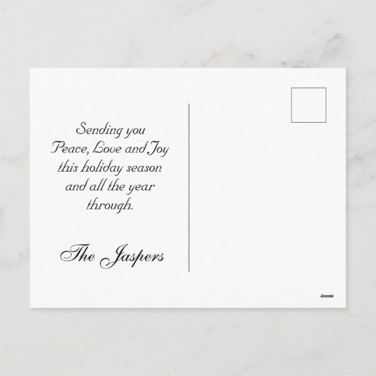 Cartes Pour Fêtes Annuelles Ornements, Script or & Photo encadrée - Vert (Dos)