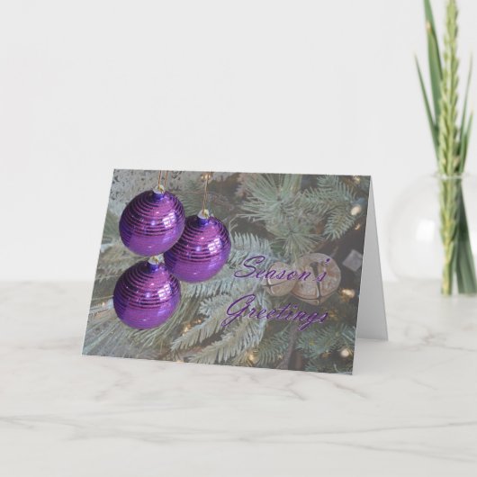 Cartes Pour Fêtes Annuelles Ornements violets (Devant)