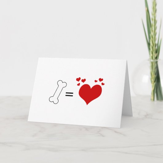 Cartes Pour Fêtes Annuelles Os d'amour de chiens - jour ou Merci de Valentines (Devant)