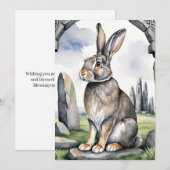 Cartes Pour Fêtes Annuelles Ostara Bunny Spring Equinox Eostre Wicca (Devant / Derrière)