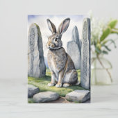 Cartes Pour Fêtes Annuelles Ostara Bunny Spring Equinox Eostre Wicca (Debout devant)
