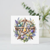 Cartes Pour Fêtes Annuelles Ostara Star Pentacle Spring Equinox Eostre Wicca (Debout devant)