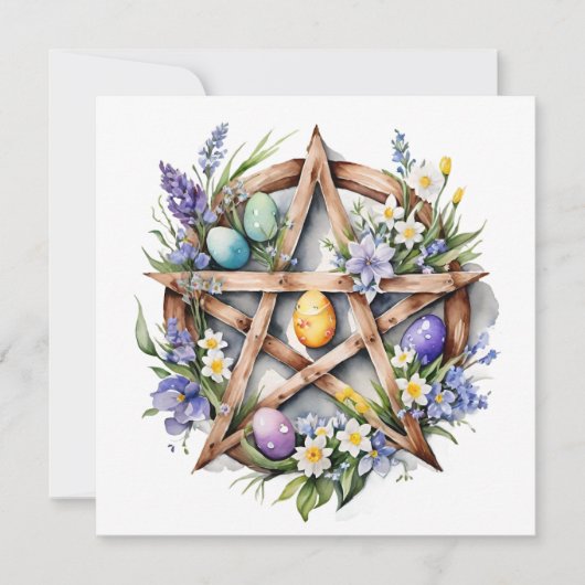 Cartes Pour Fêtes Annuelles Ostara Star Pentacle Spring Equinox Eostre Wicca (Devant)