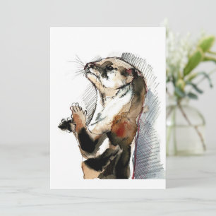 Cartes Pour Fêtes Annuelles Otter de dessin artistique Cadeaux de loutre mou