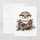 Cartes Pour Fêtes Annuelles Otter de Noël (Devant / Derrière)