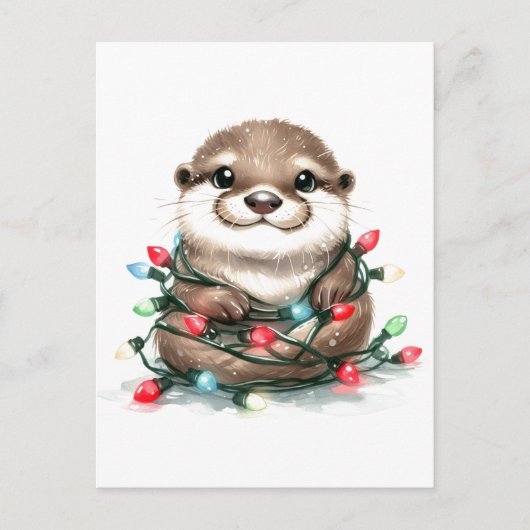Cartes Pour Fêtes Annuelles Otter de Noël (Devant)