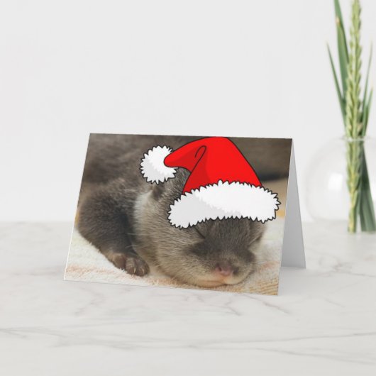 Cartes Pour Fêtes Annuelles Otter de Noël (Devant)