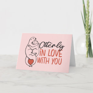 Cartes Pour Fêtes Annuelles Otterly In Love Otter Pun Drôle Saint Valentin