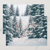 Cartes Pour Fêtes Annuelles Où les cimes d'arbres gardent Noël (Devant / Derrière)