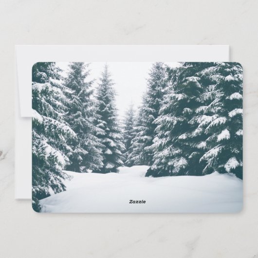 Cartes Pour Fêtes Annuelles Où les cimes d'arbres gardent Noël (Dos)