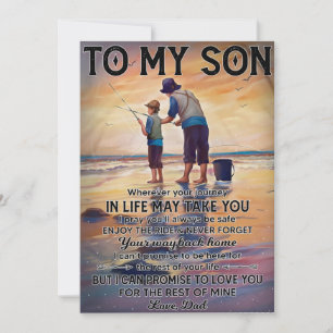 Cartes Pour Fêtes Annuelles Où que votre voyage dans la vie-Pêche de père à fi