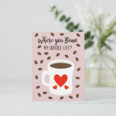 Cartes Pour Fêtes Annuelles Où vous Bean Coffee Saint-Valentin Message (Debout devant)