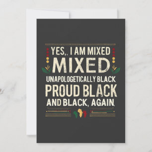 Cartes Pour Fêtes Annuelles Oui, je suis un mois d’histoire noir sans apologis