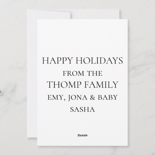 Cartes Pour Fêtes Annuelles Our Family’s First Christmas Together (Dos)