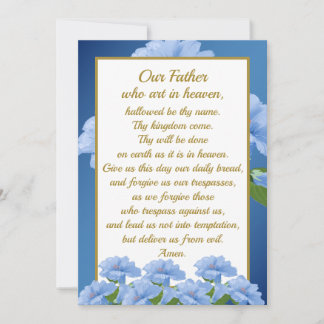 Cartes Pour Fêtes Annuelles Our Father Prayer Mathew 6:9-13 Card