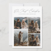 Cartes Pour Fêtes Annuelles Our First Christmas 4 Photo Script Newlyweds (Devant)