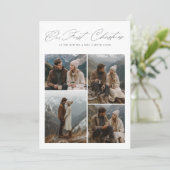 Cartes Pour Fêtes Annuelles Our First Christmas 4 Photo Script Newlyweds (Debout devant)